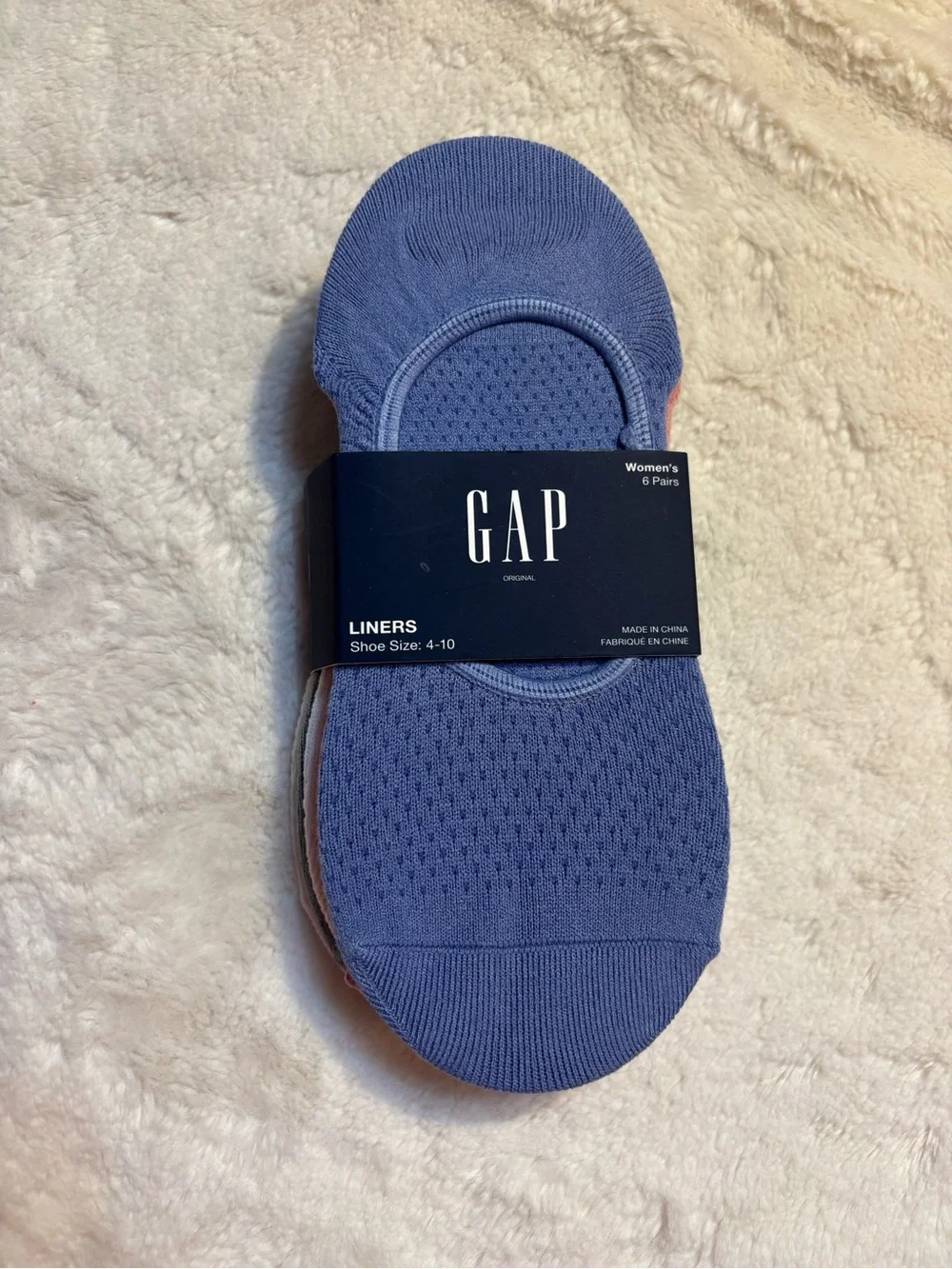 NEW 5 pairs GAP No-Show Liner Socks Women’s 4-10 Blue, Pink, White & Gray